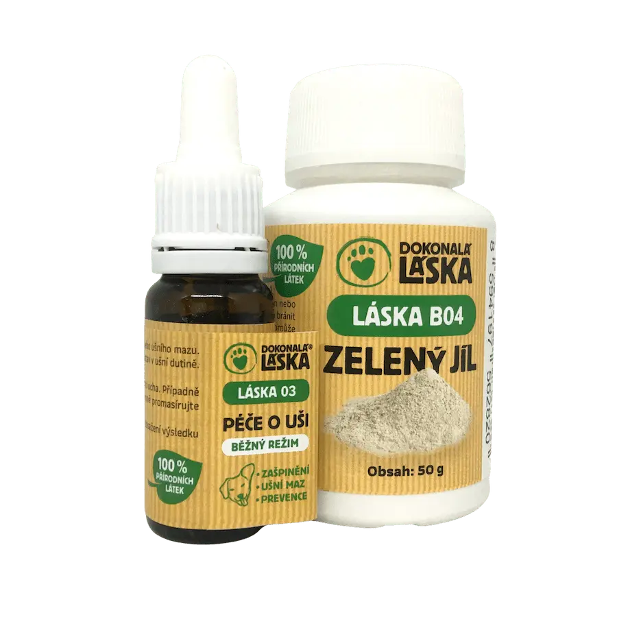 Dokonalá Láska Péče o uši - zvýhodněný set - LÁSKA 03 +Zelený jíl 50 g