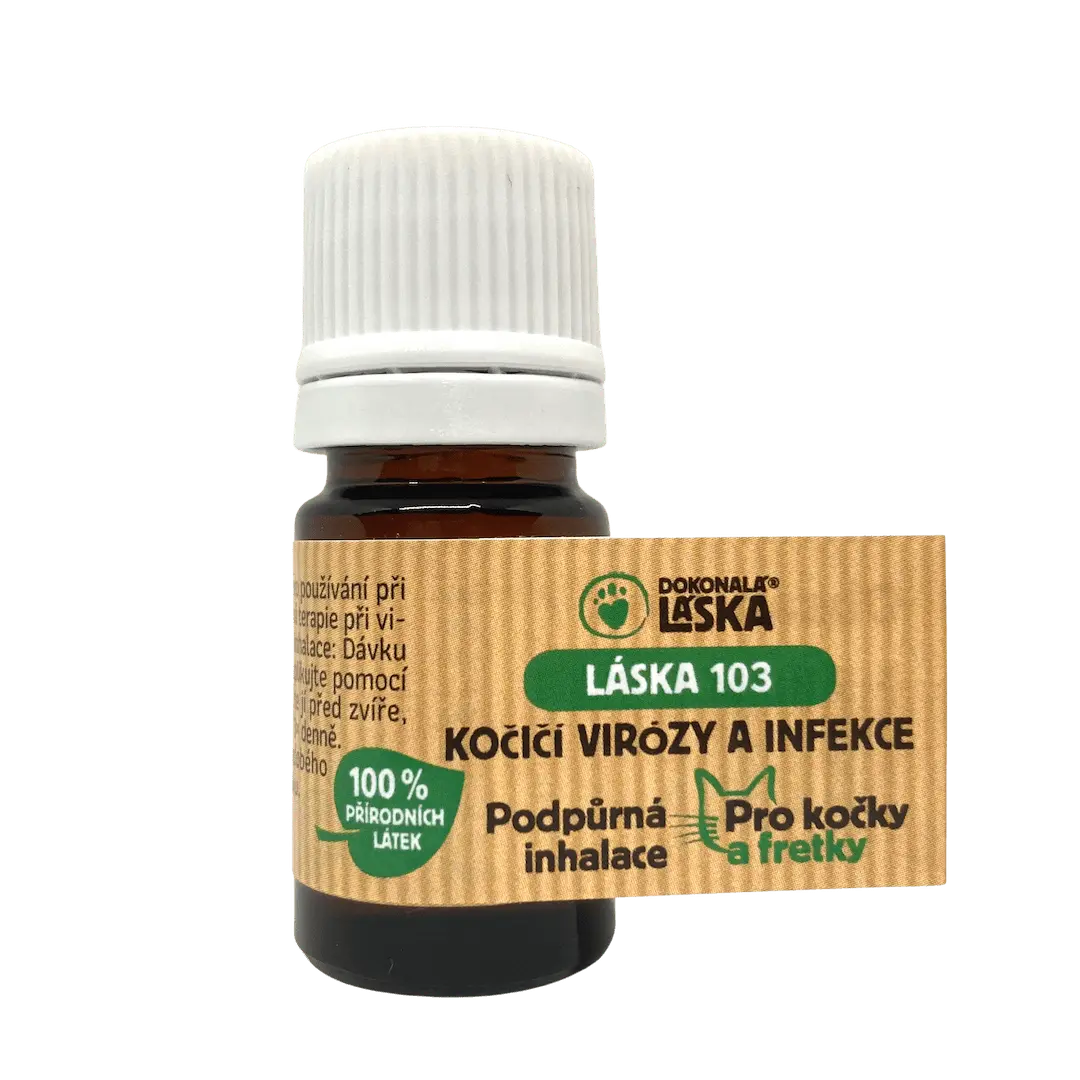 Dokonalá Láska LÁSKA 103 KOČIČÍ VIRÓZY A INFEKCE Podpůrná inhalace pro kočky a fretky 5 ml