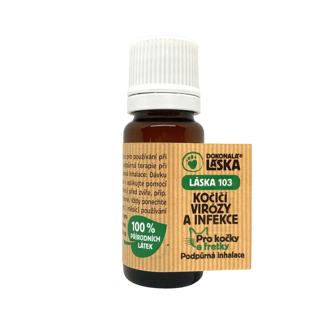 Dokonalá Láska LÁSKA 103 KOČIČÍ VIRÓZY A INFEKCE Podpůrná inhalace pro kočky a fretky 10 ml