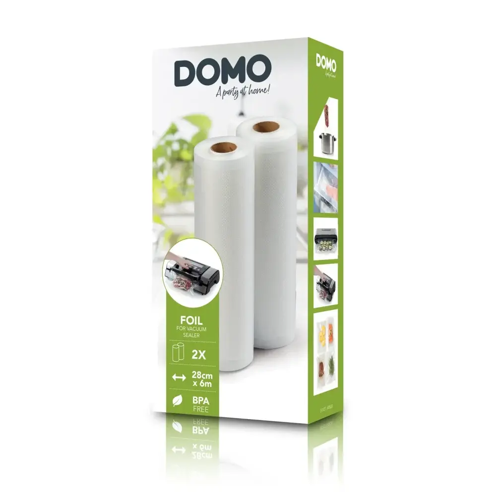 Fólie do vakuovačky 28 cm, délka 6 m, 2 role - DOMO DO327L-ROL28