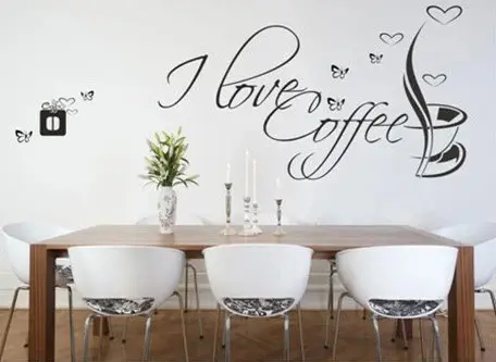 Nálepka na zeď s textem I LOVE COFFEE