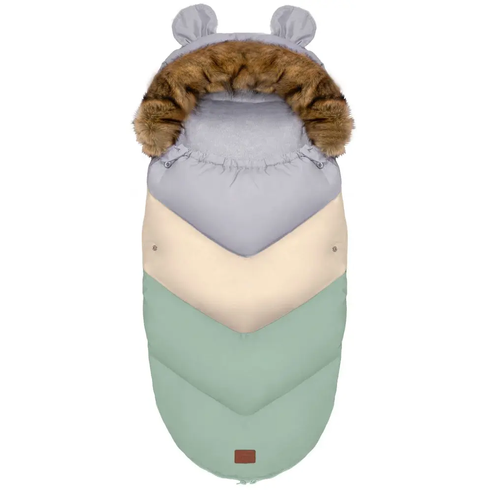Dětský rostoucí fusak Teddy v zeleno-šedé barvě
