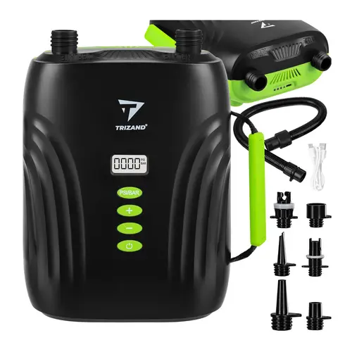 Elektrická SUP pumpa s 4000mAh baterií, LCD displejem, USB-C a 6 nástavci