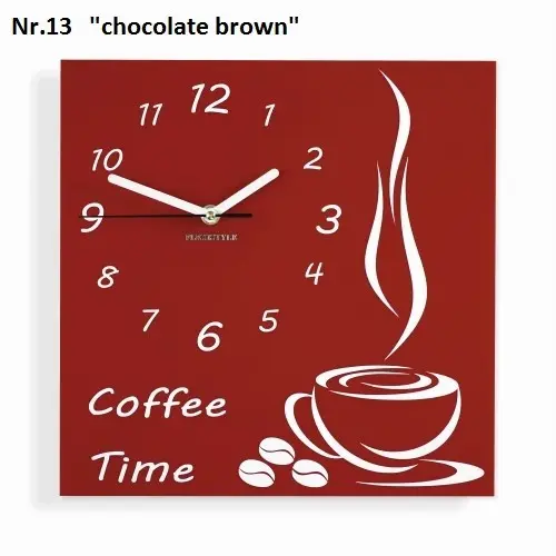 Kuchyňské nástěnné hodiny Coffee Time hnědá