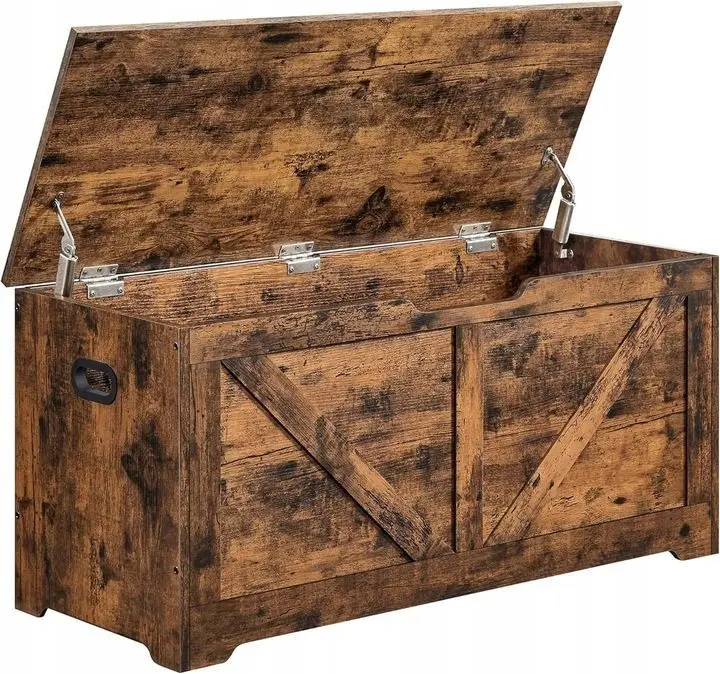 Úložný box s víkem TAYLOR 100x40 cm, rustikálně hnědý