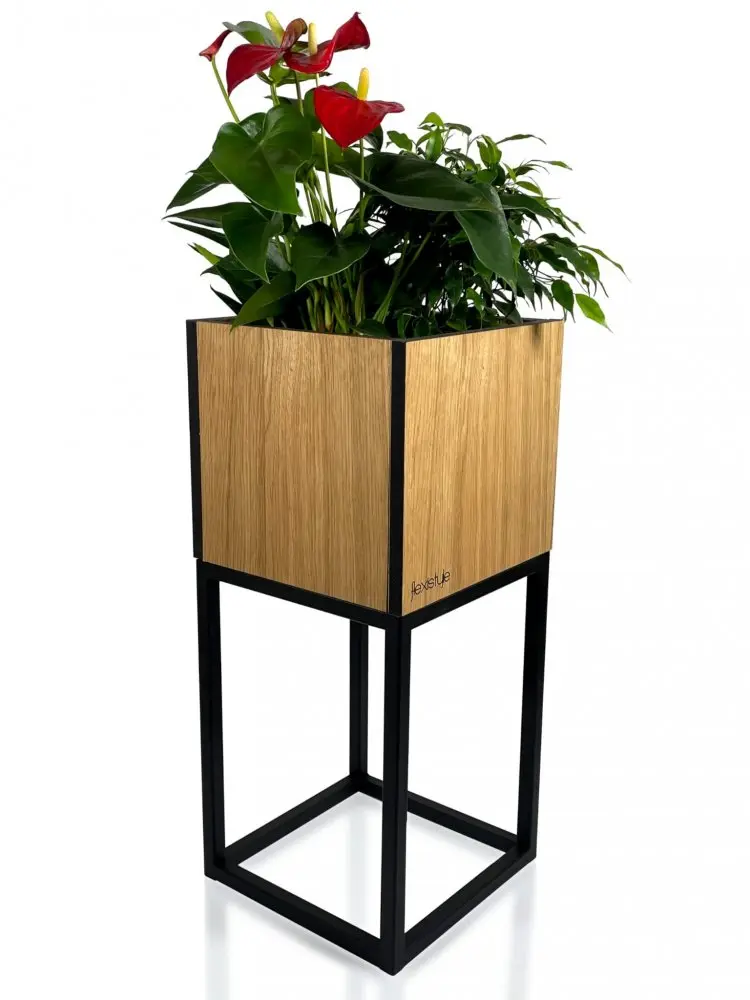Luxusní květináč z přírodního dubu z kolekce LOFT FIORINO 22X22X50 cm