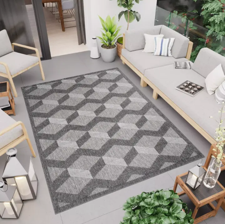 Stylový šedý koberec s 3D efektem CANSAS