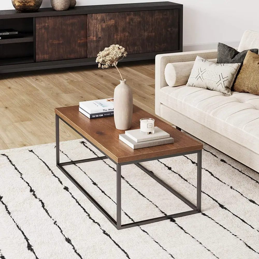 Moderní konferenční stolek z MDF a kovu 100 x 55 cm