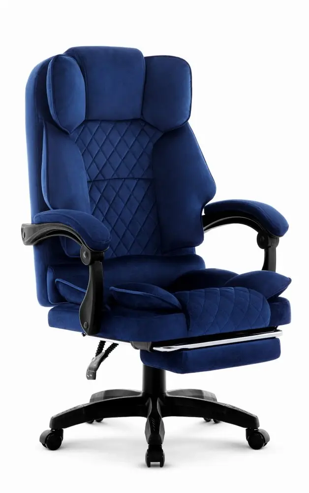 Ergonomická kancelářská židle HC-1031 s opěrkou nohou - modrá