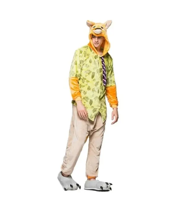 Stylový pyžamový overal KIGURUMI žluté barvy velikost M