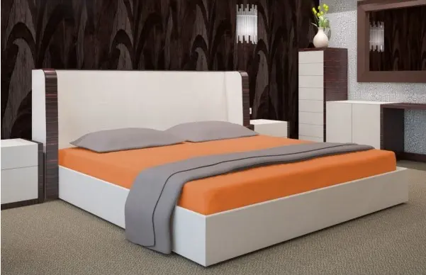 Oranžová napínací plachta na postel Šířka: