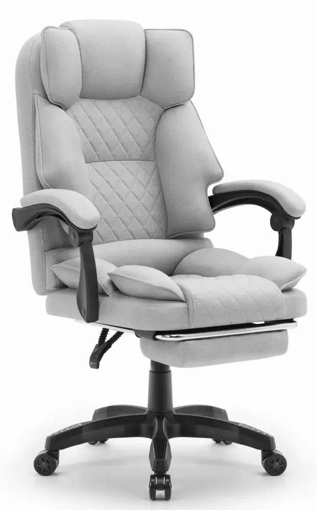 Ergonomická kancelářská židle HC-1031 s opěrkou nohou - šedá