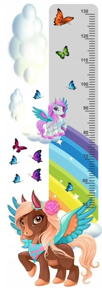 Krásná pohádková nálepka na zeď pravítko my little pony 40 x 120 cm