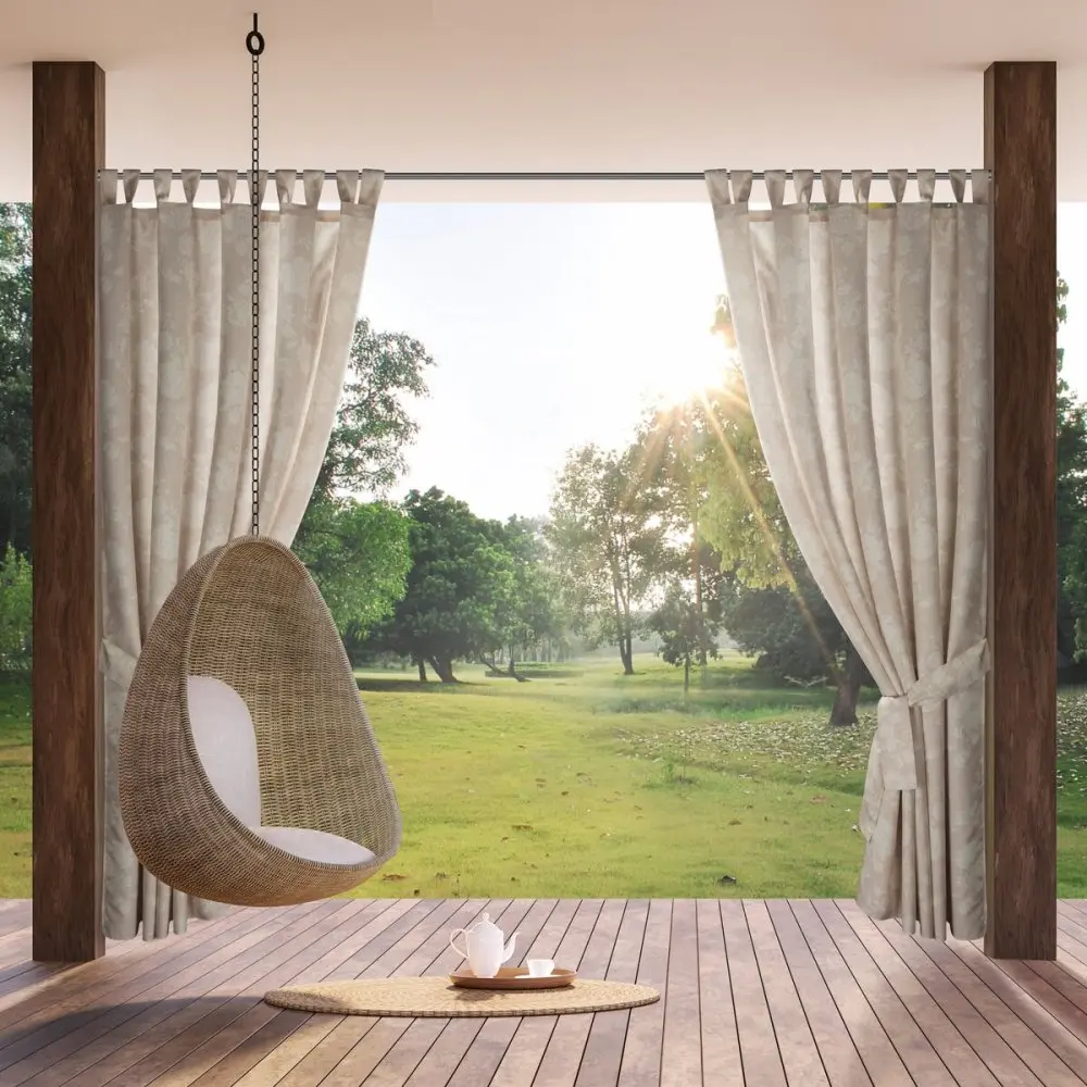 ArtFir Závěs na terasu GARDEN 15 PU | pudrově růžová/krémová 155 x 240 cm