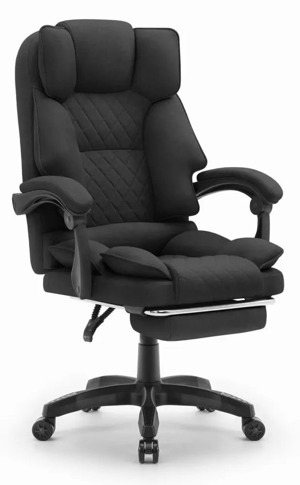 Ergonomická kancelářská židle HC-1031 s opěrkou nohou - černá