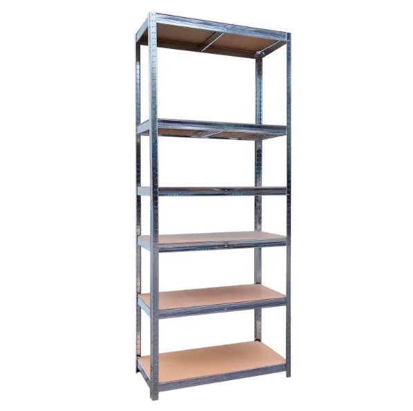 Kovový úložný regál se 6 policemi 200×90×40 cm