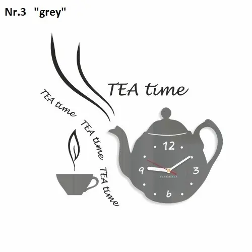 Dekorační kuchyňské hodiny Tea Time Šedá