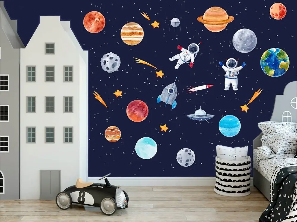 Samolepky COSMOS - planety, sluneční soustava, hvězdy 200x76