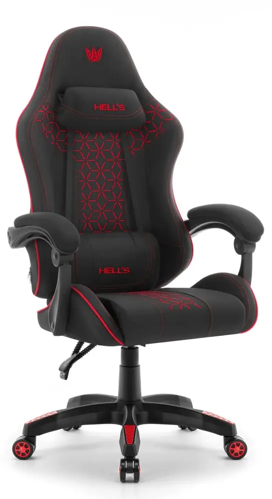 Herní židle HC-1008 2.0 s ergonomickými polštáři - černá a červená