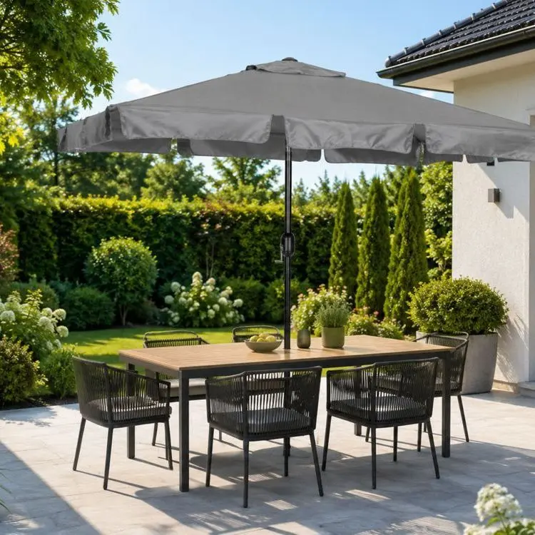 MultiGarden Zahradní slunečník Kosy 200x130 cm šedý