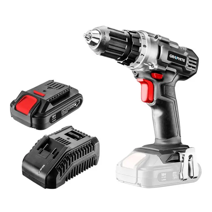 Akumulátorová vrtačka Energy+ 18V, 58G000-SET1 GRAPHITE