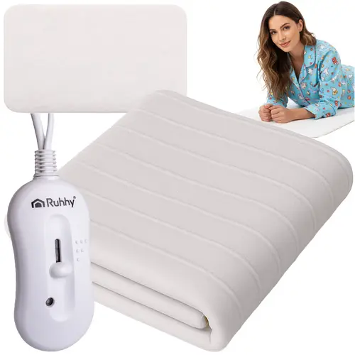 Bílá elektrická vyhřívací podložka - 3 režimy ohřevu Šírka: 80 cm | Dĺžka: 150 cm