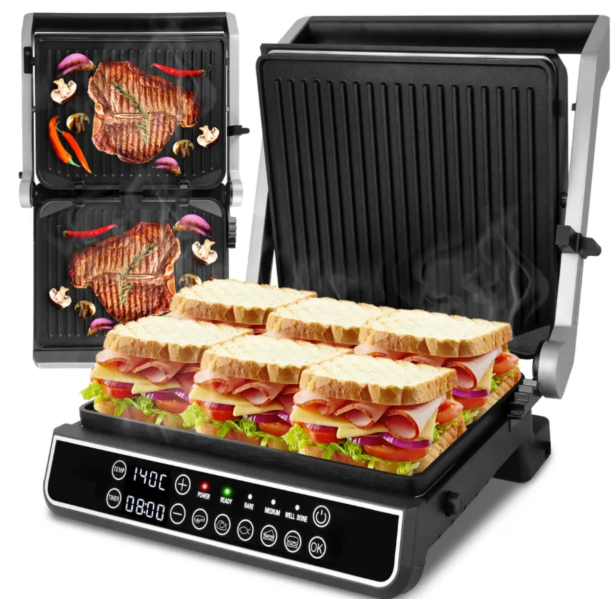 Elektrický kontaktní gril SM5000W-PRO s LED displejem - 2500 W