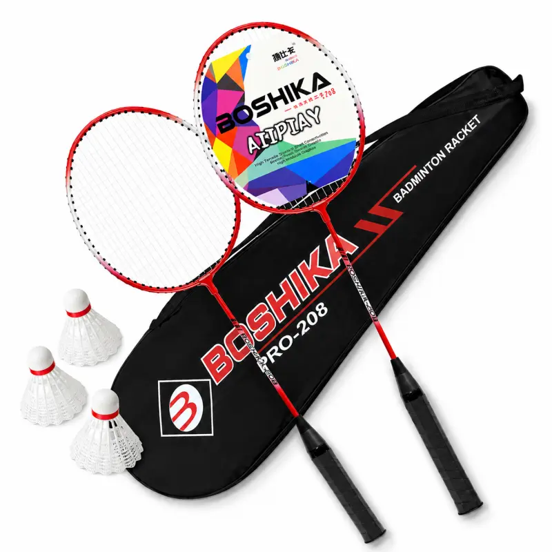 Badmintonová sada – 2 rakety, 3 míčky a pouzdro červená