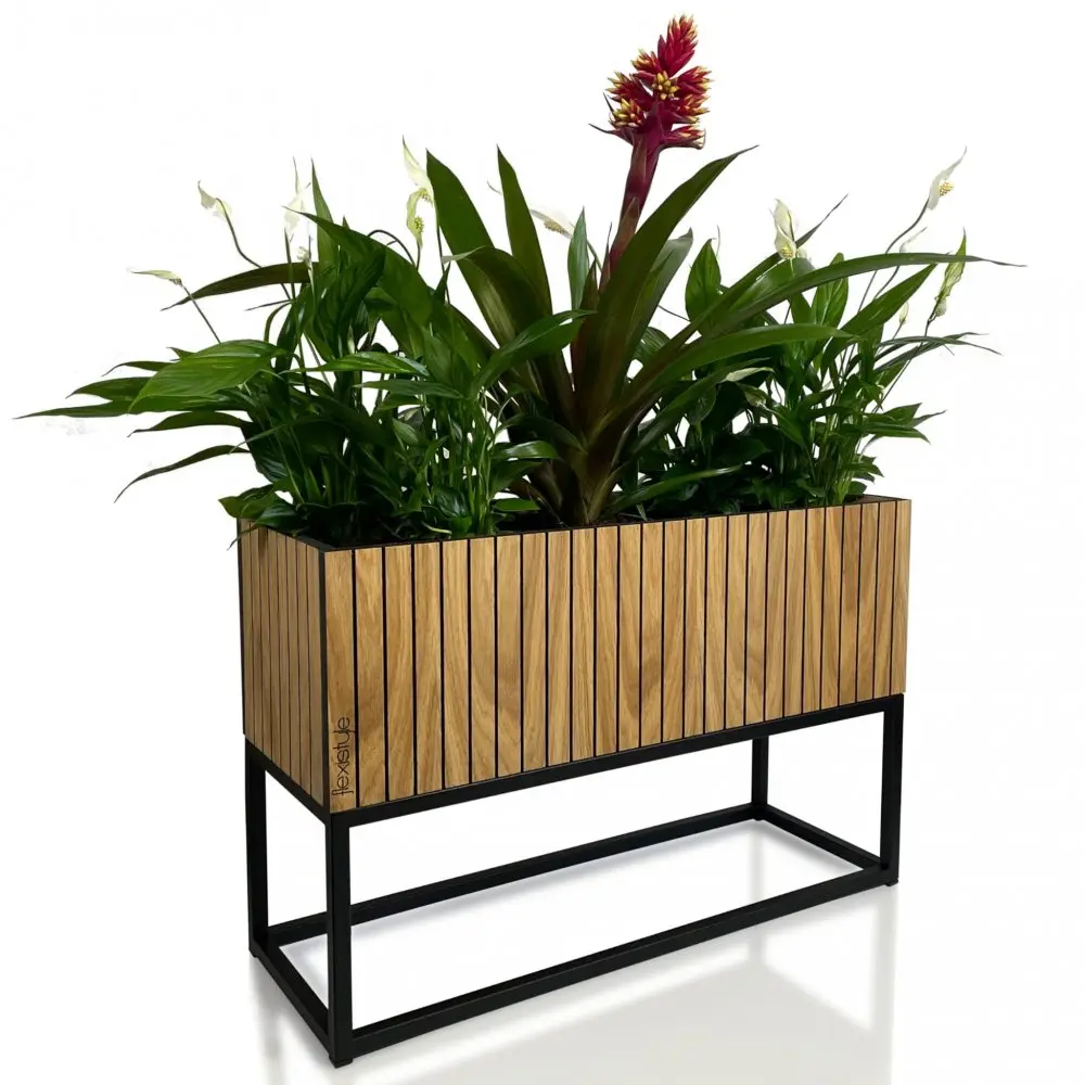 Elegantní květináč z přírodní dubové dýhy LOFT FIORINO 62X22X40 cm
