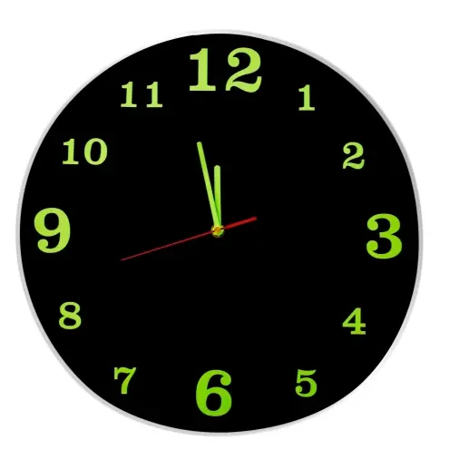 Minimalistické nástěnné hodiny s světelným efektem - černé Priemer: