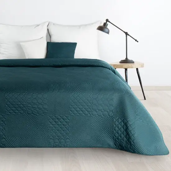 Designový přehoz na postel Boni dark teal Šířka: