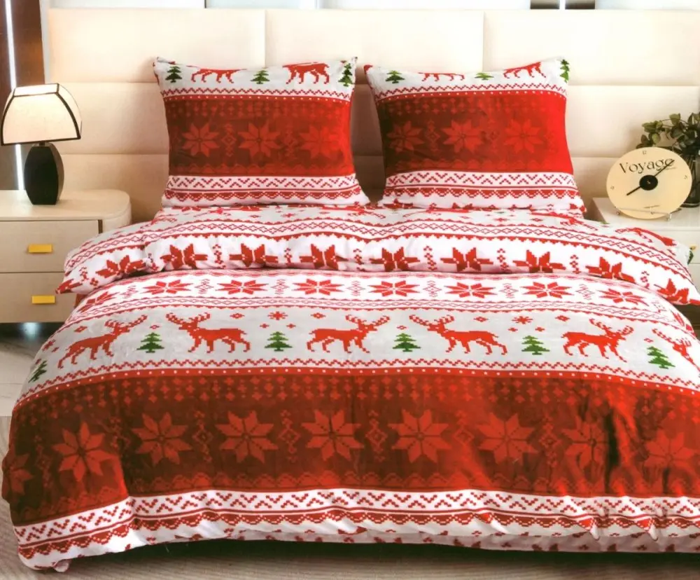 Mikroplyšové povlečení s vánočním motivem 3 díly: 1ks 200x220 + 2ks 70x80