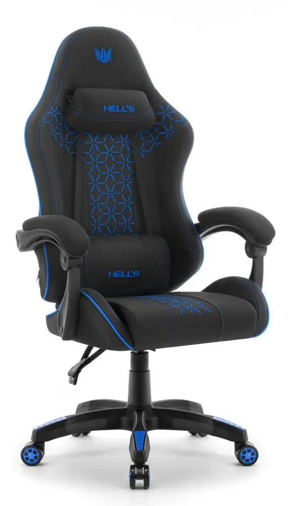 Herní židle HC-1008 2.0 s ergonomickými polštáři - černá a modrá