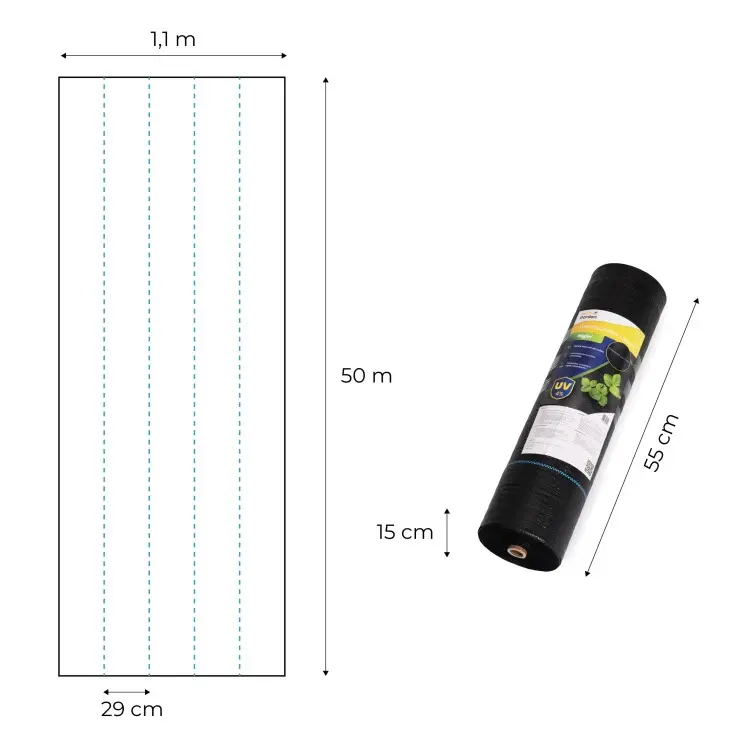 Agrotextilie proti plevelu 90 g/m² + 50 upevňovacích kolíků Šírka: