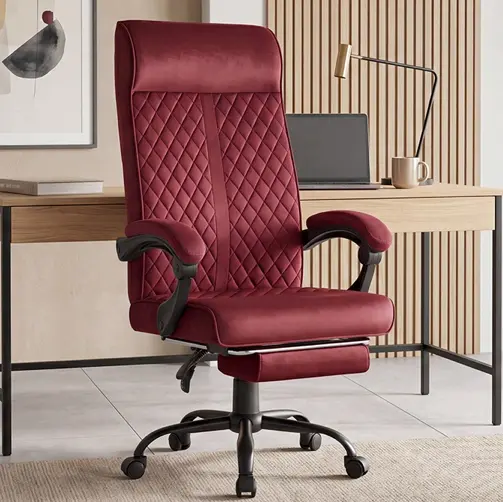 Ergonomická kancelářská židle HC-1030 s pružinovým sedákem a nosností 120 kg – vínová