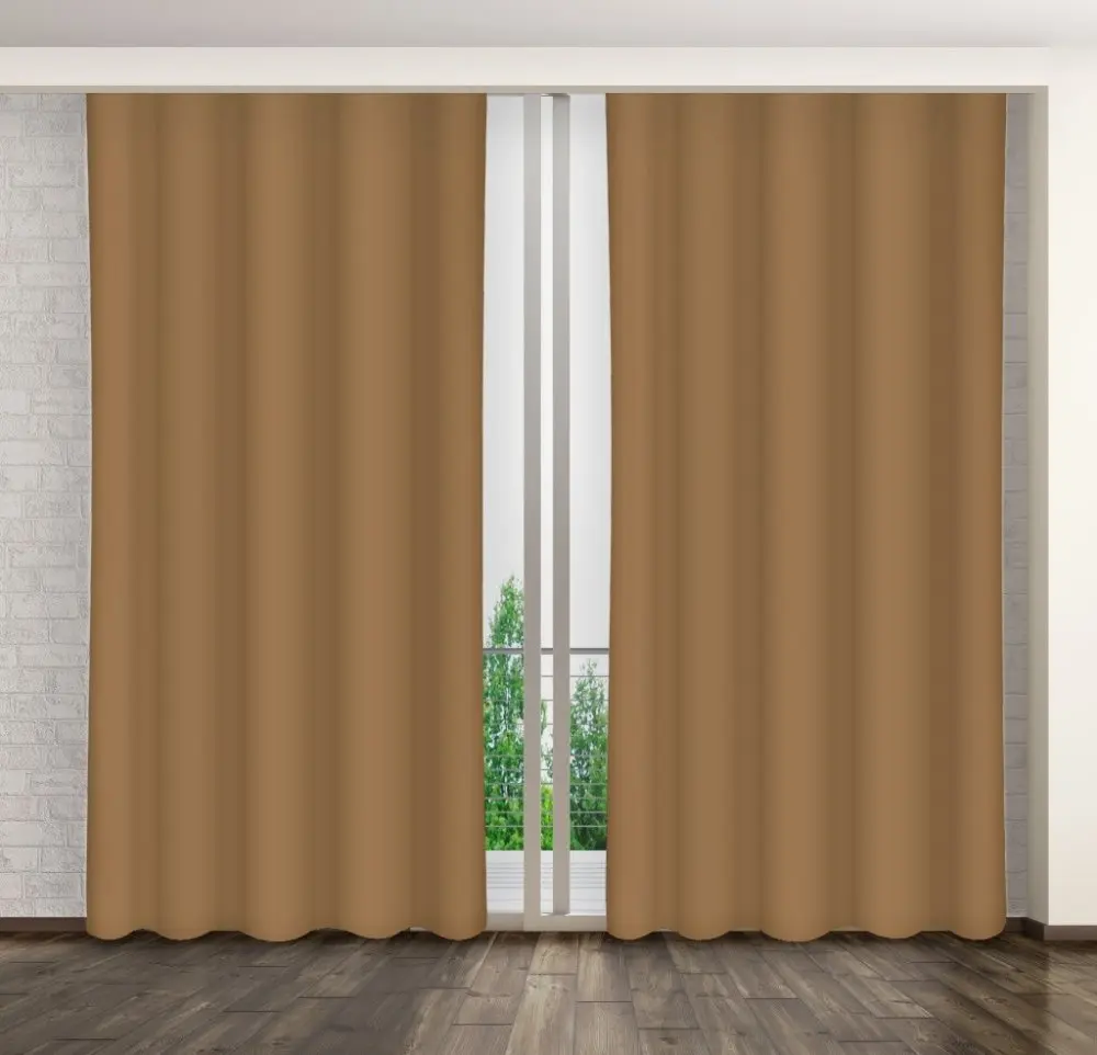 Jednobarevný závěs s řasící páskou v béžové barvě Délka: 250 cm