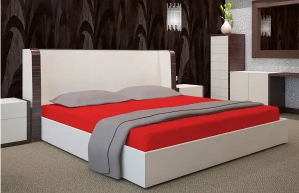 Ložní prostěradlo červené barvy Šířka: 90 cm | Délka: 200 cm