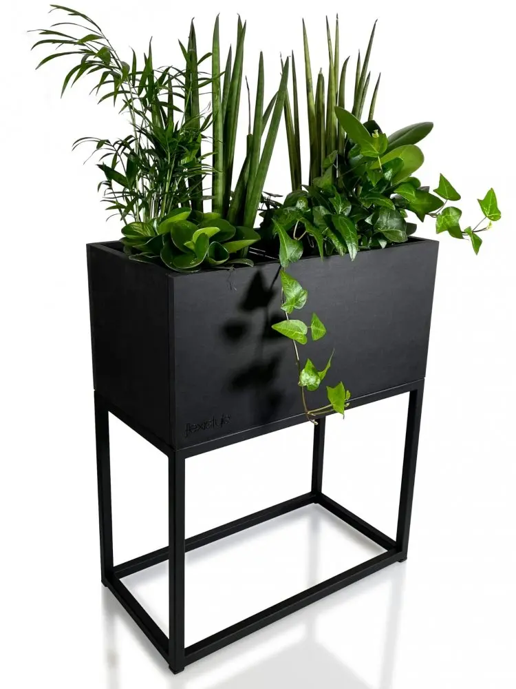 Černý elegantní kovový květináč LOFT FIORINO 42X22X50 cm