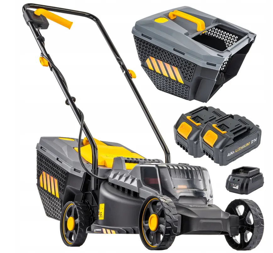 Akumulátorová sekačka na trávu s 32 cm nožem a 30 l košem PM-KSA-20M + dvě baterie