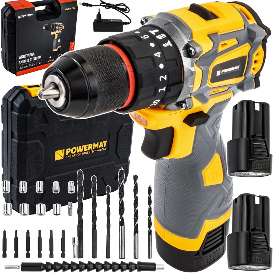 Vrtací aku šroubovák POWERMAT PM-WA-16.8V-1.5M, 16,8V, 1,5Ah