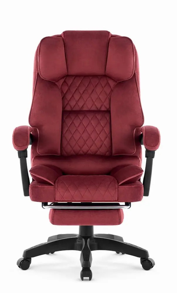 Ergonomická kancelářská židle HC-1031 s opěrkou nohou – vínová