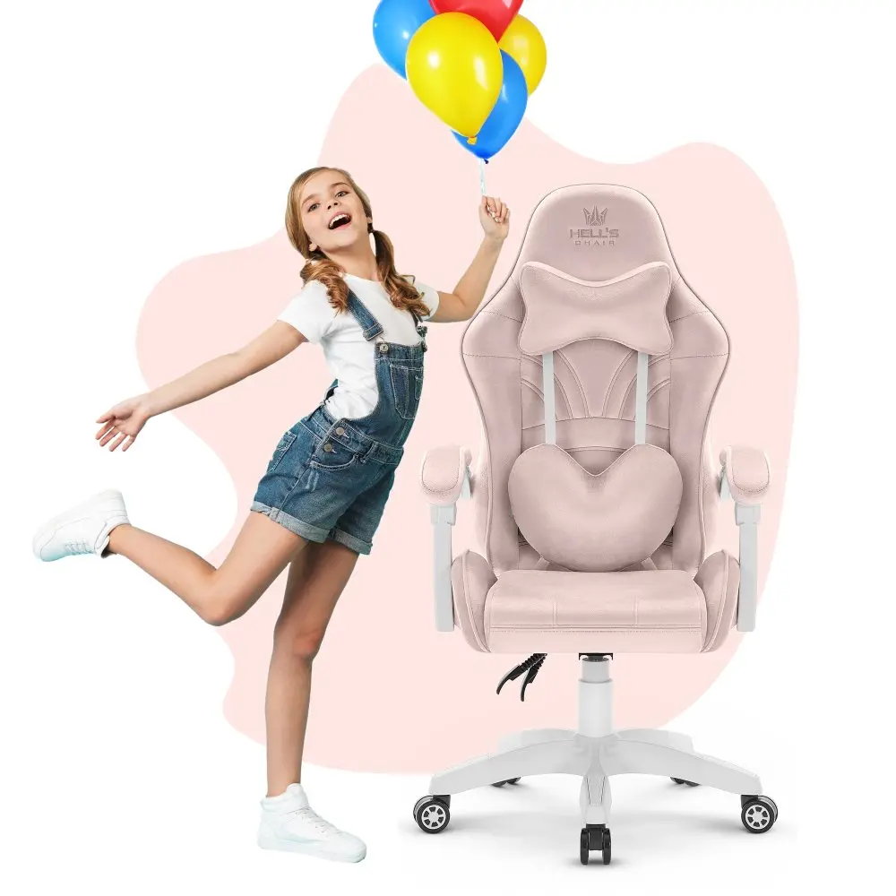 Dětské herní křeslo Rainbow KIDS 2.0 – růžový velur