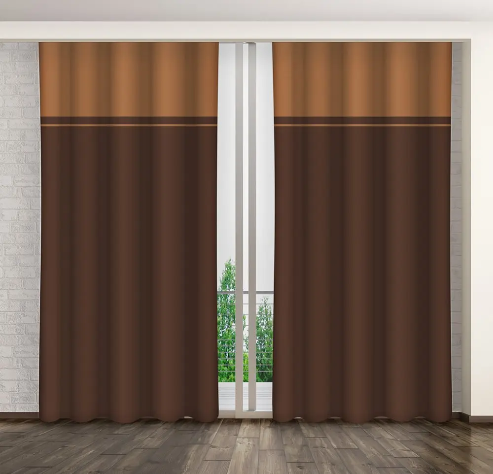 Dvoubarevný hnědo-karamelový závěs se zavěšením na klipsy Délka: 270 cm