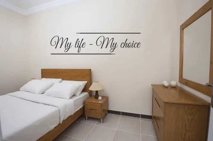 Nálepka na zeď nápis MY LIFE, MY CHOICE
