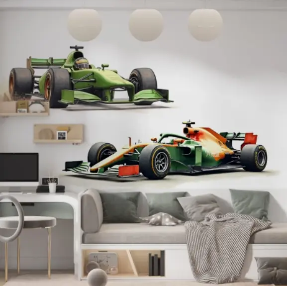 Dekorace pokoje pro fanouška F1 - samolepka na zeď s formulí Šírka: