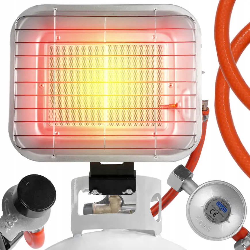 Plynový sálavý ohřívač na propan-butan 4,5 kW + hadice a regulátor