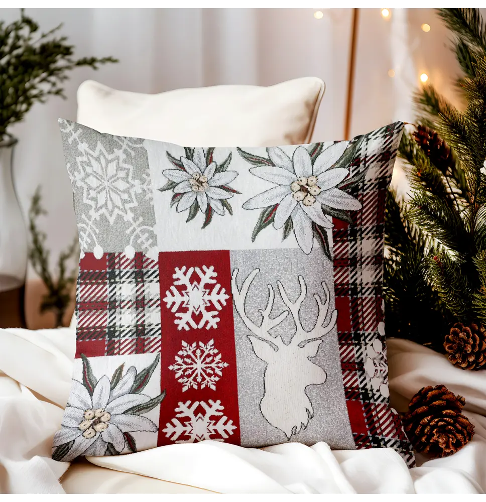 Elegantní vánoční povlak na polštář se soby Šířka: 42 cm | Délka: 42 cm