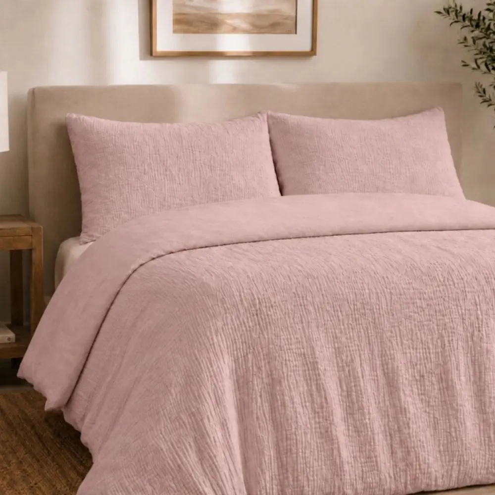 Růžové prostěradlo z bavlněného mušelínu s knoflíky - měkké, prodyšné a celoroční Šířka: 160 cm | Délka: 200 cm