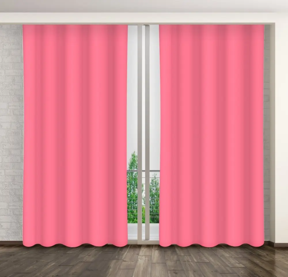 Moderní závěsy tmavě růžové barvy Délka: 270 cm