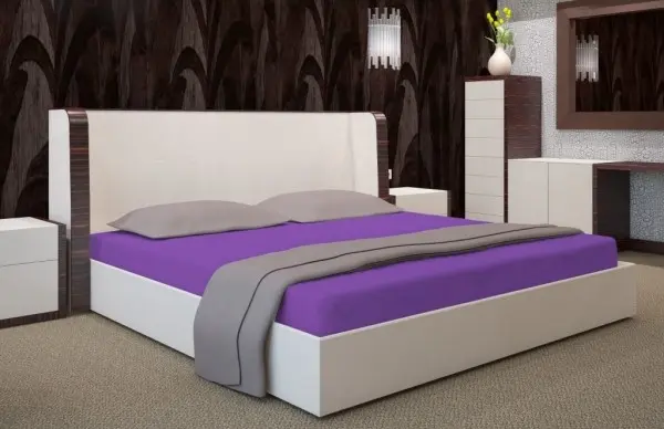 Fialové napínací plachty na postele Šířka: 90 cm | Délka: 200 cm